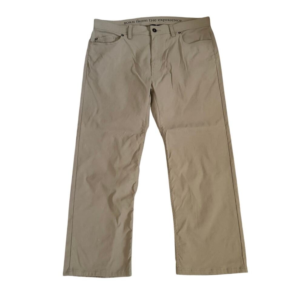 prAna Brion Pants Mens 38x27 Taupe Lightweight Quick Dry Outdoors Slim Fit